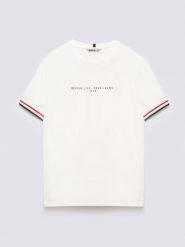 Koszulka męska z kontrastowym wykoŅczeniem biała Bortor 100. Białe t-shirty męskie Big Star, l, bez wzorów, z bawełny, bez kołnierzyka, bez ramiączek. Za 99.99 zł.