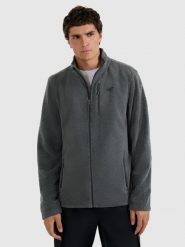 4F Polar regular ze stójką męski - szary M. Szare bluzy z polaru męskie 4f, m, bez wzorów, z polaru, bez ramiączek, bez kaptura. Za 129.99 zł.