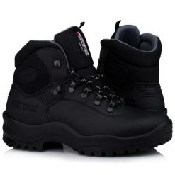 Buty męskie trekkingowe górskie Grisport NERO DAKAR. Czarne buty trekkingowe męskie Grisport, na zimę, bez wzorów, z materiału, sportowe, bez obcasa, bez zapięcia. Za 424.00 zł.
