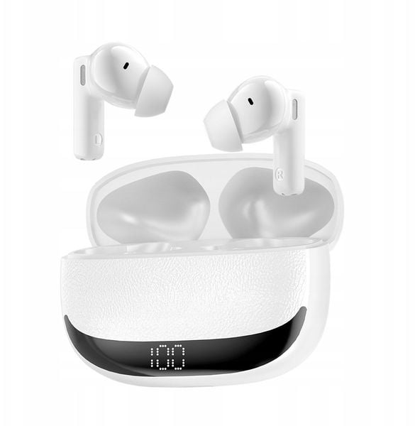 Słuchawki XO BWOO słuchawki Bluetooth BW40 TWS ANC z wyświetlaczem lcd białe. Białe słuchawki bluetooth XO. Za 61.67 zł.