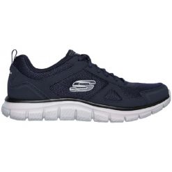 Buty treningowe męskie SKECHERS Track Scrolic. Niebieskie buty treningowe męskie Skechers, bez wzorów, bez zapięcia. Za 205.99 zł.