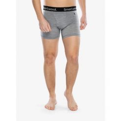 Bokserki termoaktywne męskie Smartwool Merino Boxer Brief Boxed. Szare bielizna termoaktywna męska Smartwool, m, bez wzorów, bez ramiączek. Za 188.99 zł.