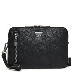 Saszetka Guess. Czarne saszetki męskie Guess, z aplikacjami, młodzieżowe, małe. Za 319.99 zł.
