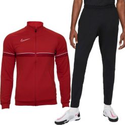 Nike Dres męski Nike Dri-FIT Academy czerwono czarny. Czarne komplety dresowe męskie Nike, bez wzorów, z dresówki, bez ramiączek, bez kaptura. Za 277.00 zł.
