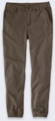 Spodnie Carhartt Rugged Flex Canvas Jogger Tarmac. Brązowe długie spodnie sportowe męskie Carhartt, bez wzorów. Za 334.28 zł.