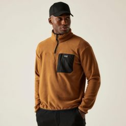 Frankie Half Zip Męski polar turystyczny. Brązowe bluzy z polaru męskie Regatta, m, bez wzorów, z polaru, sportowe, bez ramiączek, bez kaptura. Za 139.99 zł.
