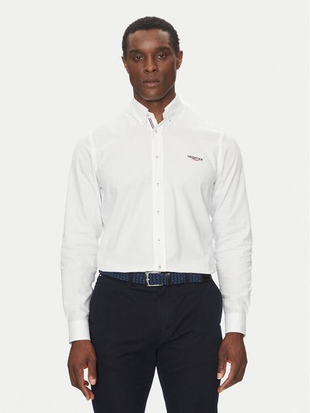 Hechter Paris Koszula 60223 151620 Biały Modern Fit. Białe koszule męskie Hechter Paris, m, bez wzorów, z bawełny, bez kołnierzyka, bez ramiączek. Za 169.99 zł.
