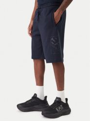 EA7 Emporio Armani Szorty sportowe 7M001491 AF17787 UB102 Granatowy Regular Fit. Niebieskie szorty sportowe męskie EA7 Emporio Armani, bez wzorów, z bawełny, sportowe. Za 449.99 zł.