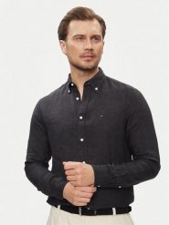 Tommy Hilfiger Koszula MW0MW34602 Czarny Regular Fit. Czarne koszule męskie Tommy Hilfiger, m, bez wzorów, ze lnu, bez kołnierzyka, bez ramiączek. Za 419.99 zł.