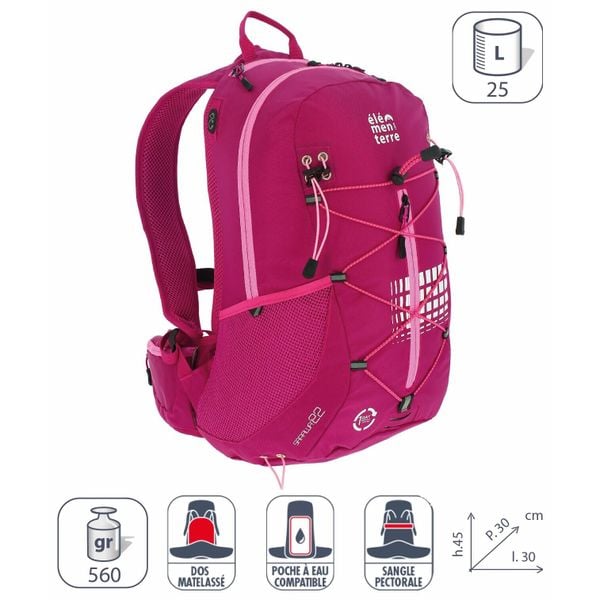 Plecak Elementerre sarawat 25 l. Czerwone plecaki męskie Elementerre, bez wzorów, z meshu. Za 260.00 zł.