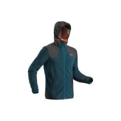 Polar turystyczny SH500 X-Warm męski. Brązowe bluzy z polaru męskie QUECHUA, m, bez wzorów, z elastanu, bez ramiączek, bez kaptura. Za 169.99 zł.
