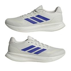 Adidas Runfalcon 5 Trainers – Szaro/Niebiesko/Białe – Rozmiar 8,5. Białe buty do biegania męskie ADIDAS, bez wzorów, bez zapięcia, do biegania. Za 255.30 zł.