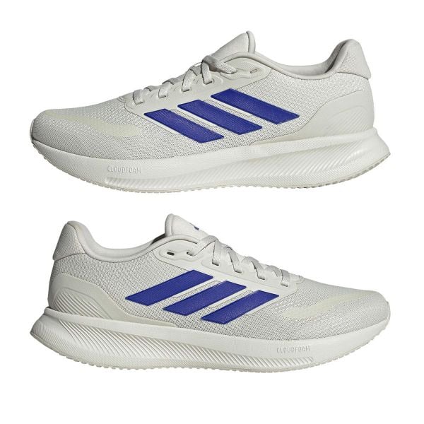 Adidas Runfalcon 5 Trainers – Szaro/Niebiesko/Białe – Rozmiar 10. Białe buty do biegania męskie ADIDAS, bez wzorów, bez zapięcia, do biegania. W wyprzedaży za 239.20 zł.