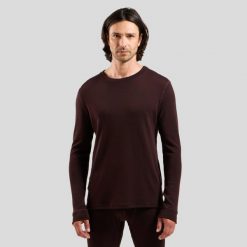 Bluza termoaktywna męska Odlo Merino 260 BL Top Crew Neck LS. Brązowe bluzy nierozpinane męskie Odlo, l, bez wzorów, sportowe, bez ramiączek, bez kaptura. Za 365.99 zł.