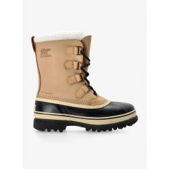 Buty trekkingowe męskie Sorel Caribou. Brązowe buty trekkingowe męskie Sorel, na zimę, bez wzorów, sportowe, bez obcasa, bez zapięcia. Za 649.99 zł.