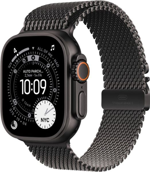 Smartwatch Apple Watch Ultra 3 GPS + Cellular 49mm Black Titanium / Titanium Milanese Loop L Czarny (MF1T4QP/A). Czarne zegarki smartwatch Apple. Za 4,442.51 zł.