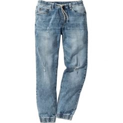 Dżinsy ze stretchem i gumką w talii Slim Fit Straight bonprix niebieski. Niebieskie jeansy męskie bonprix, z jeansu. Za 89.99 zł.