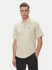 BOSS Koszula Excurse 50540196 Beżowy Regular Fit. Brązowe koszule męskie Boss, m, bez wzorów, z bawełny, bez kołnierzyka, bez ramiączek. Za 389.99 zł.