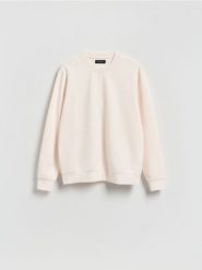 Bluza regular z bawełną - złamana biel. Bluzy nierozpinane męskie Reserved, l, bez wzorów, z bawełny, bez ramiączek, bez kaptura. Za 119.99 zł.