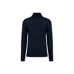Sweter z merynosów z golfem Kariban Premium. Niebieskie swetry męskie KARIBAN, bez wzorów, z wełny, bez kołnierzyka, bez ramiączek. W wyprzedaży za 340.00 zł.