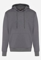 Szara Bluza z Bawełną Kapturem i Sznurkami Amatusa. Szare bluzy z kapturem męskie Born2be, m, bez wzorów, z bawełny, z kapturem. Za 99.99 zł.
