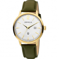 Zegarek kwarcowy w kolorze zielono-biało-złotym. Zielone, analogowe zegarki męskie Esprit Watches, ze skóry. W wyprzedaży za 227.95 zł.