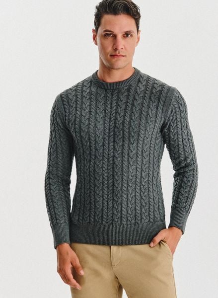 PAKO LORENTE - szary sweter męski z kaszmirem. Szare swetry męskie Pako Lorente, bez wzorów, z bawełny, bez kołnierzyka, bez ramiączek. Za 249.99 zł.