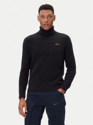 Aeronautica Militare Golf 252MA1587UL00904 Czarny Regular Fit. Czarne kardigany męskie Aeronautica Militare, m, bez wzorów, z bawełny, bez ramiączek. Za 859.99 zł.