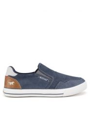 Mustang Tenisówki 4198-402 Granatowy. Niebieskie trampki męskie Mustang, bez wzorów, z materiału, bez zapięcia. Za 259.99 zł.