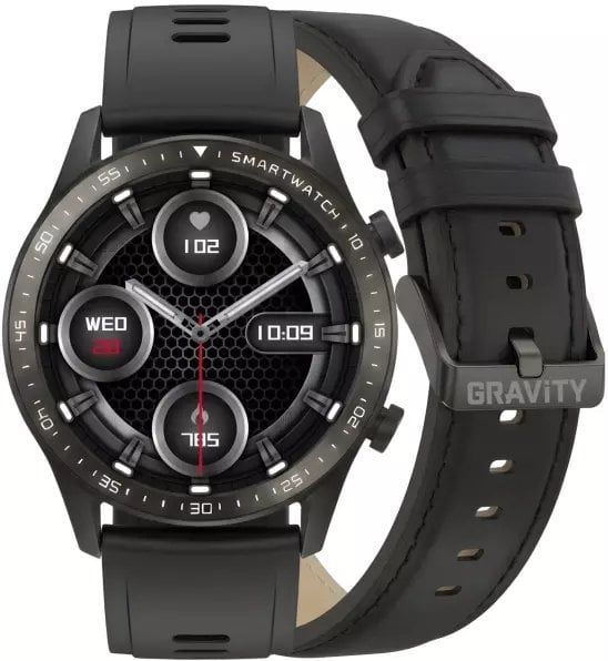 Smartwatch Gravity Czarny Bransoleta i Pasek GT10-1. Czarne zegarki smartwatch Gravity. Za 158.82 zł.