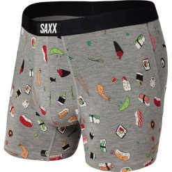 SAXX Bokserki męskie SAXX VIBE BOXER BRIEF GREY SUSHI DOOBIE DOO M. Szare bokserki męskie Saxx, m, bez wzorów. Za 155.46 zł.