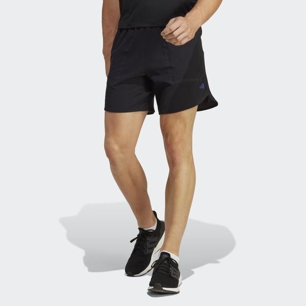 Spodenki treningowe męskie adidas HIIT. Czarne buty treningowe męskie ADIDAS, bez wzorów, z materiału, bez zapięcia, na fitness i siłownię. W wyprzedaży za 159.55 zł.