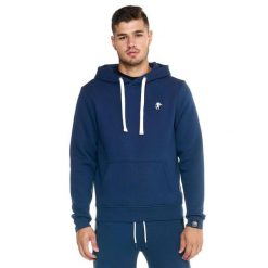 Męska bluza z kapturem Leone, miękka basic. Niebieskie bluzy nierozpinane męskie LEONE 1947 APPAREL, l, bez wzorów, z tkaniny, sportowe, bez ramiączek, z kapturem. W wyprzedaży za 182.75 zł.