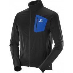 Salomon Equipe Softshell Jkt M Black/Blue Yonder M. Czarne kurtki softshell męskie Salomon, z materiału. W wyprzedaży za 429.00 zł.
