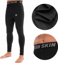 Beon Spodnie termoaktywne męskie Beon Skin Nagare Quantum Black M. Czarne bielizna termoaktywna męska Beon, m, bez wzorów, bez ramiączek. Za 49.95 zł.