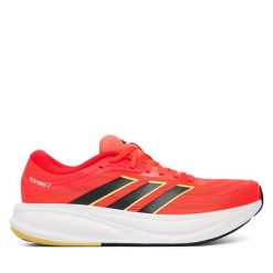 Buty do biegania adidas. Czerwone buty do biegania męskie ADIDAS, bez wzorów, bez zapięcia, do biegania. Za 299.99 zł.