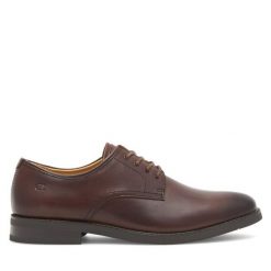 Półbuty GINO ROSSI. Brązowe eleganckie półbuty męskie Gino Rossi, wizytowe, bez obcasa, bez zapięcia. Za 349.99 zł.