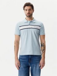 Guess Jeans Polo M5GP29 KCJV1 Błękitny Regular Fit. Niebieskie koszulki polo męskie Guess Jeans, m, z aplikacjami, z bawełny, bez kołnierzyka, bez ramiączek. Za 159.99 zł.