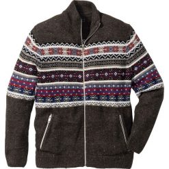 Sweter rozpinany norweski Regular Fit bonprix antracytowy melanż. Kardigany męskie marki bonprix. Za 44.99 zł.