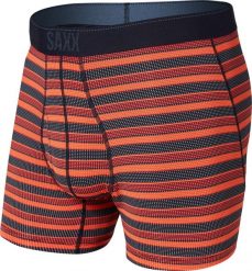 SAXX Bokserki męskie trekkingowe / sportowe z rozporkiem SAXX QUEST Boxer Brief Fly słoneczne paski S. Bokserki męskie Saxx, m, bez wzorów. Za 103.99 zł.