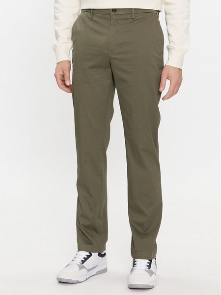 Tommy Hilfiger Chinosy Denton MW0MW33938 Khaki Slim Fit. Brązowe eleganckie spodnie męskie Tommy Hilfiger, bez wzorów, z bawełny. Za 349.99 zł.