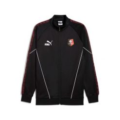 Kurtka dresowa RB Salzburg 2025/26. Czarne kurtki męskie Puma, bez wzorów, z dresówki, sportowe, bez ramiączek, bez kaptura. Za 422.50 zł.