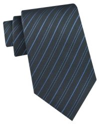 Krawat Męski - Angelo di Monti - Antracyt w Niebieskie Paski. Niebieskie krawaty i muchy męskie Angelo di Monti, bez wzorów, z tkaniny, eleganckie. Za 45.00 zł.