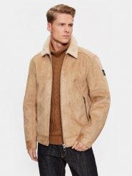 Tom Tailor Kurtka z imitacji skóry 1037361 Beżowy Regular Fit. Brązowe kurtki męskie Tom Tailor, l, bez wzorów, ze skóry, bez ramiączek, bez kaptura. Za 649.99 zł.