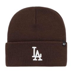 Czapka zimowa unisex turystyczna Brand 47 Los Angeles Dodgers brązowa. Brązowe czapki męskie 47 Brand, na zimę, bez wzorów. Za 119.00 zł.
