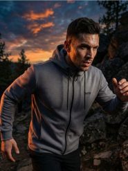 Rozpinana bluza z kapturem - szary. Szare bluzy rozpinane męskie Sinsay, l, bez wzorów, bez ramiączek, z kapturem. Za 79.99 zł.