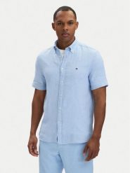 Tommy Hilfiger Koszula MW0MW41531 Niebieski jasny Regular Fit. Niebieskie koszule męskie Tommy Hilfiger, m, bez wzorów, ze lnu, bez kołnierzyka, bez ramiączek. Za 449.99 zł.