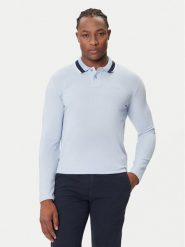 BOSS Polo Peoxfordlong_1 50544845 Błękitny Regular Fit. Niebieskie koszulki polo męskie Boss, m, bez wzorów, z bawełny, bez kołnierzyka, bez ramiączek. Za 409.99 zł.