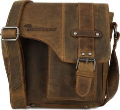 Beltimore Torba męska skórzana na ramię zgrabna brązowa elegancka Beltimore N10. Brązowe torby męskie na ramię Beltimore, bez wzorów, eleganckie, na ramię. Za 318.99 zł.