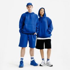 Bluza z kapturem unisex Elementals. Niebieskie bluzy nierozpinane męskie Decathlon, xl, bez wzorów, z bawełny, z kapturem. Za 169.99 zł.